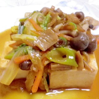 豆腐のステーキ(きのこと貝柱ソース)